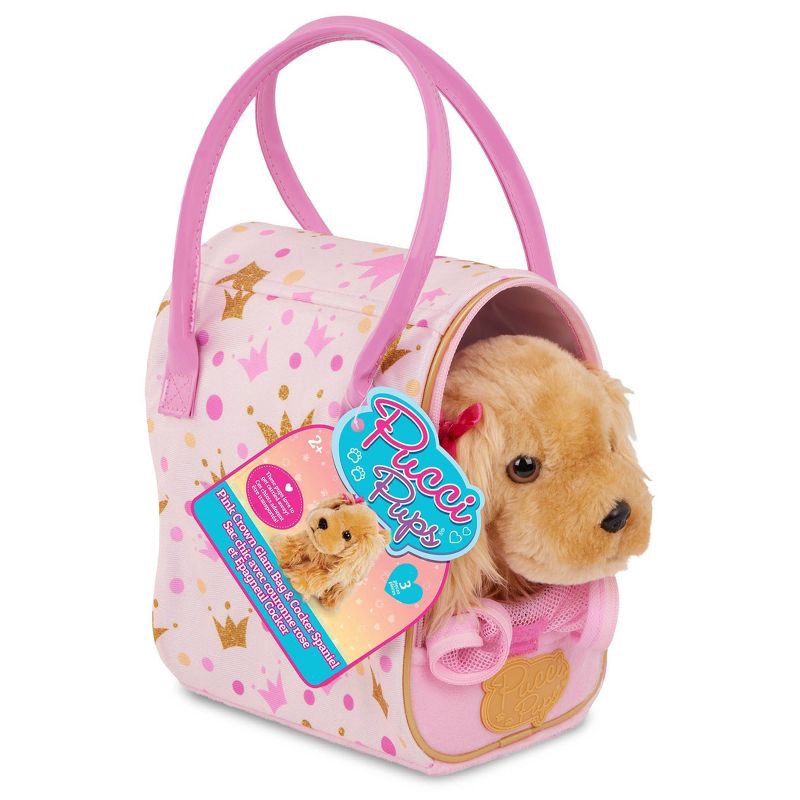 slide 5 of 5, Pucci Pals Pink Crown Glam Bag & Cocker Spaniel, 1 ct