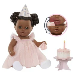 BABY Born 14'' Birthday Doll - Dark Brown Eyes: Curly Black Hair, Soft Body, Home and Family Theme
