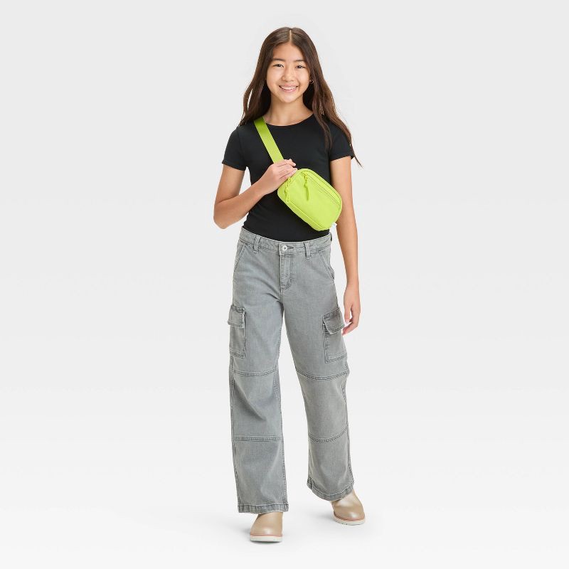 slide 3 of 3, Girls' Short Sleeve Roundneck T-Shirt - art class™ Black XL: Fitted Pullover, Seamless Scuba Fabric, 1 ct