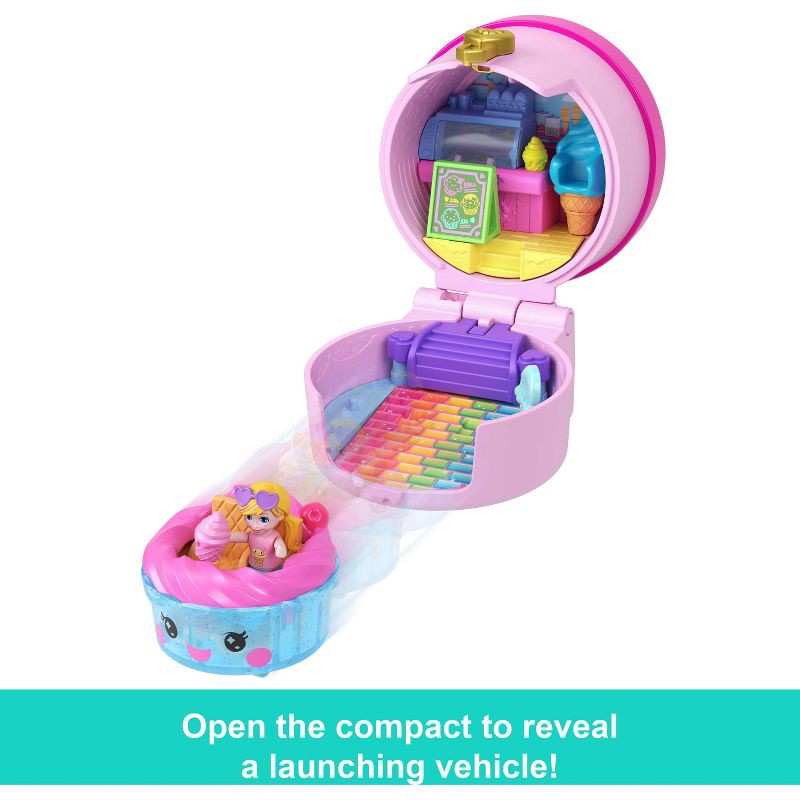 slide 4 of 6, Polly Pocket Tiny Take Out Reveal Micro Dolls & Compacts with Food Theme Vehicle Collection, 1 ct