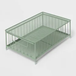 Small Stackable Steel Slide Out Drawer Green - Brightroom™