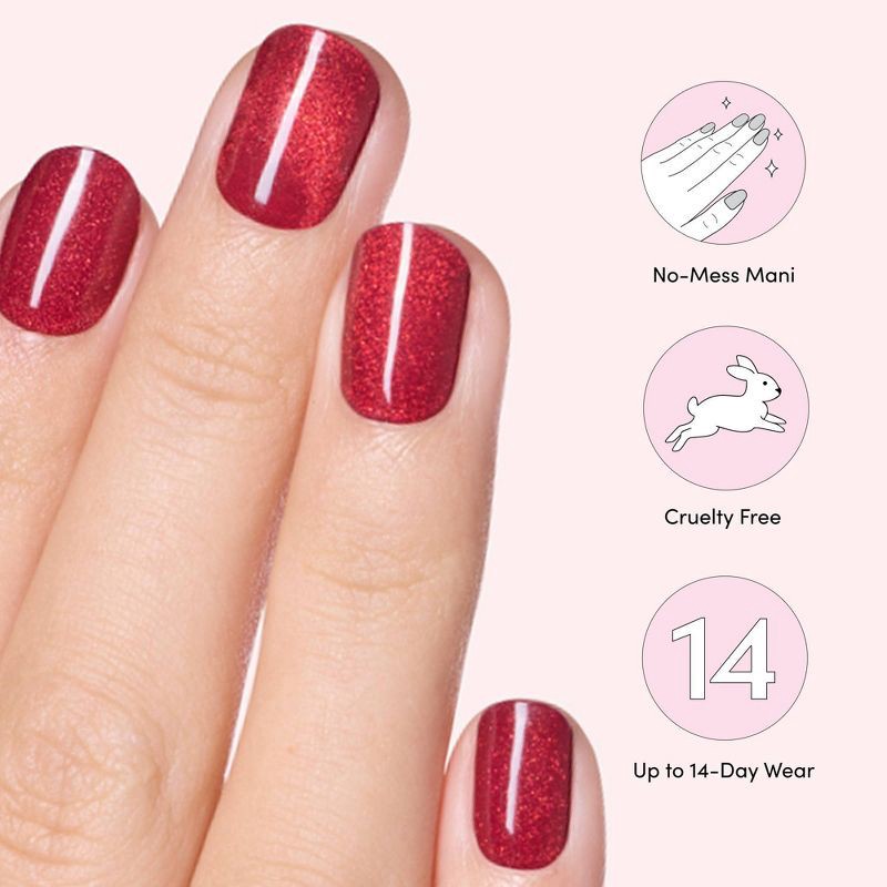 slide 6 of 6, Dashing Diva Glaze Semi-Cured Gel Nail Polish Strips - Ruby Red Apple - 32ct, 32 ct