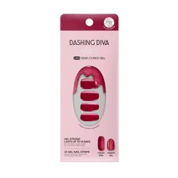 Dashing Diva Glaze Semi-Cured Gel Nail Polish Strips - Ruby Red Apple - 32ct