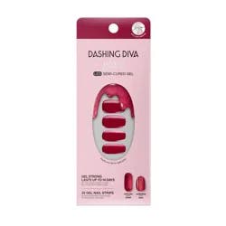 Dashing Diva Glaze Semi-Cured Gel Nail Polish Strips - Ruby Red Apple - 32ct