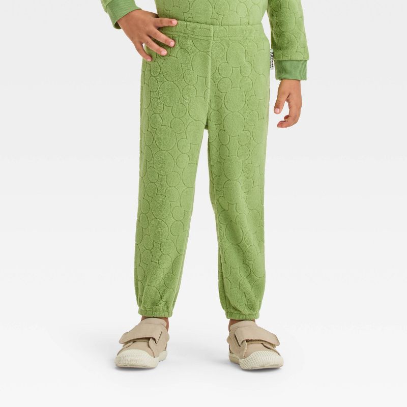 slide 4 of 4, Toddler Boys' 2pc Disney Mickey Mouse Cozy Velour Sweatshirt and Pant Set - Green 5T, 2 ct