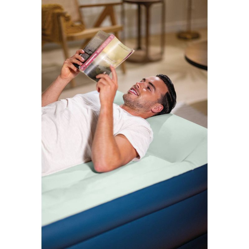 slide 8 of 13, Intex Elevated 18" Pillow Rest Twin Air Mattress with Internal Pump - Off-White/Blue: Includes Storage Bag, Repair Patch, Electric Pump, 1 ct