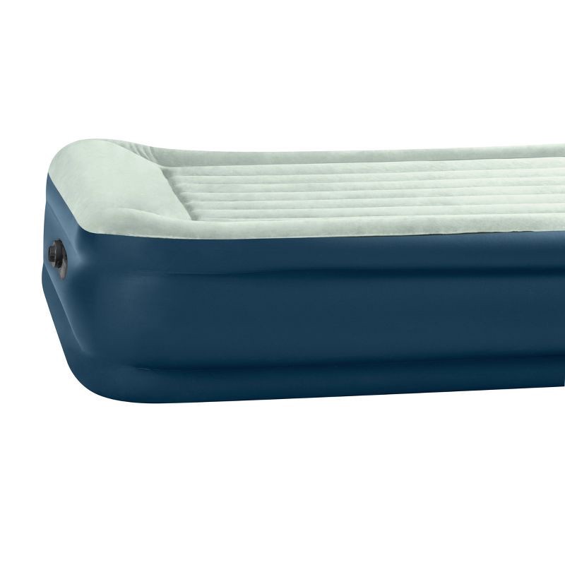 slide 3 of 10, Intex Elevated 18" Pillow Rest Queen Air Mattress with Internal Pump - Off-White/Blue, 1 ct