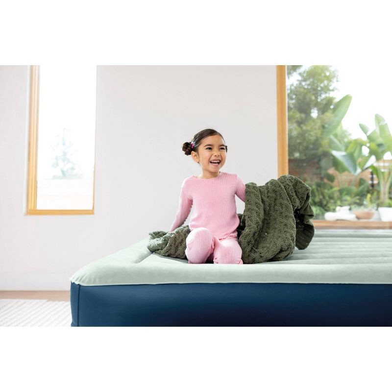 slide 5 of 11, Intex Elevated 18" Pillow Rest Queen Air Mattress with Internal Pump - Off-White/Blue, 1 ct