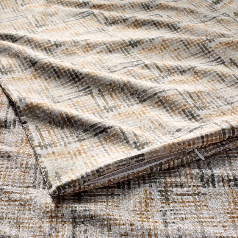 slide 5 of 7, Full/Queen Heavyweight Linen Blend Duvet Cover and Sham Set Grid Print - Casaluna™, 1 ct