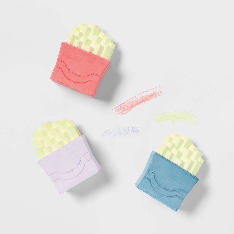 slide 2 of 3, French Fries Chalk 3ct - Sun Squad™: Sidewalk Outdoor Fun, 3 ct