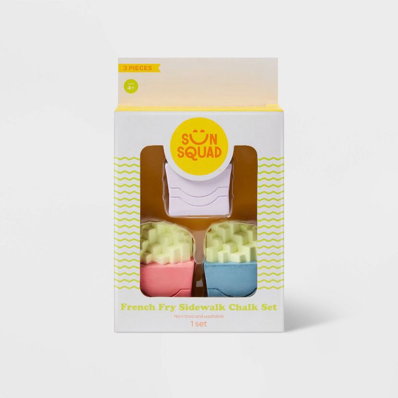 slide 3 of 3, French Fries Chalk 3ct - Sun Squad™: Sidewalk Outdoor Fun, 3 ct