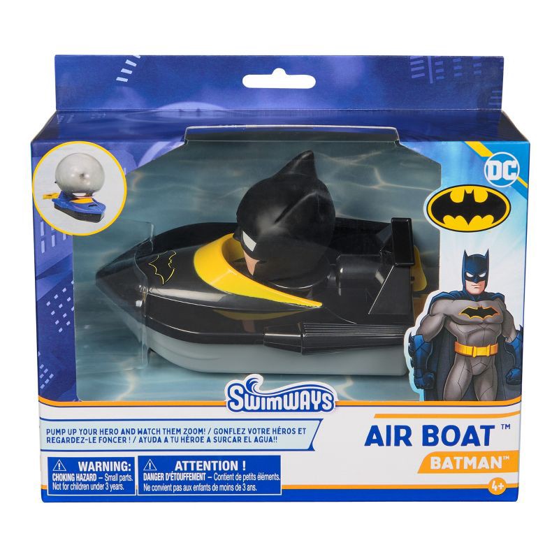 slide 1 of 7, DC Comics Swimways DC Batman Air Boat: Pool Splash Toy for Ages 4+, 1 ct
