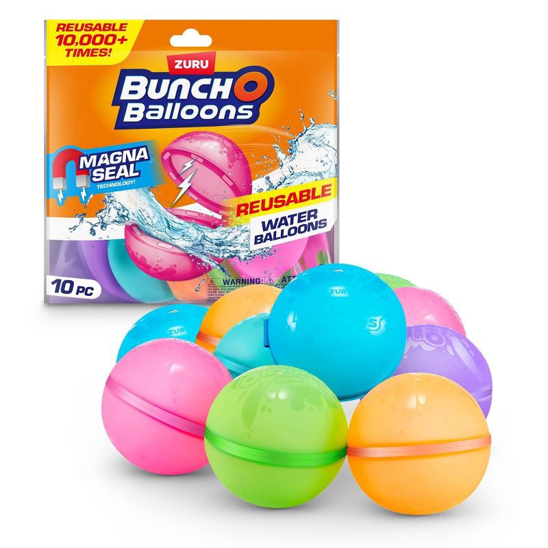 slide 1 of 10, Bunch O Balloons Reusable Water Balloons - 10pk: Pool Games & Toys Set for Kids, 10 ct