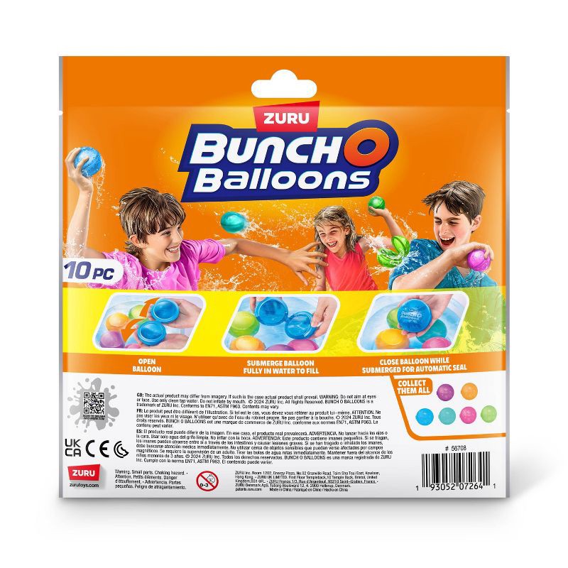 slide 10 of 10, Bunch O Balloons Reusable Water Balloons - 10pk: Pool Games & Toys Set for Kids, 10 ct