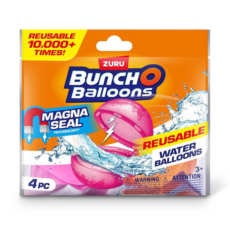 slide 3 of 11, Bunch O Balloons Reusable Water Balloons - 4pk: Pool Games for Kids, Silicone Material, 4 ct