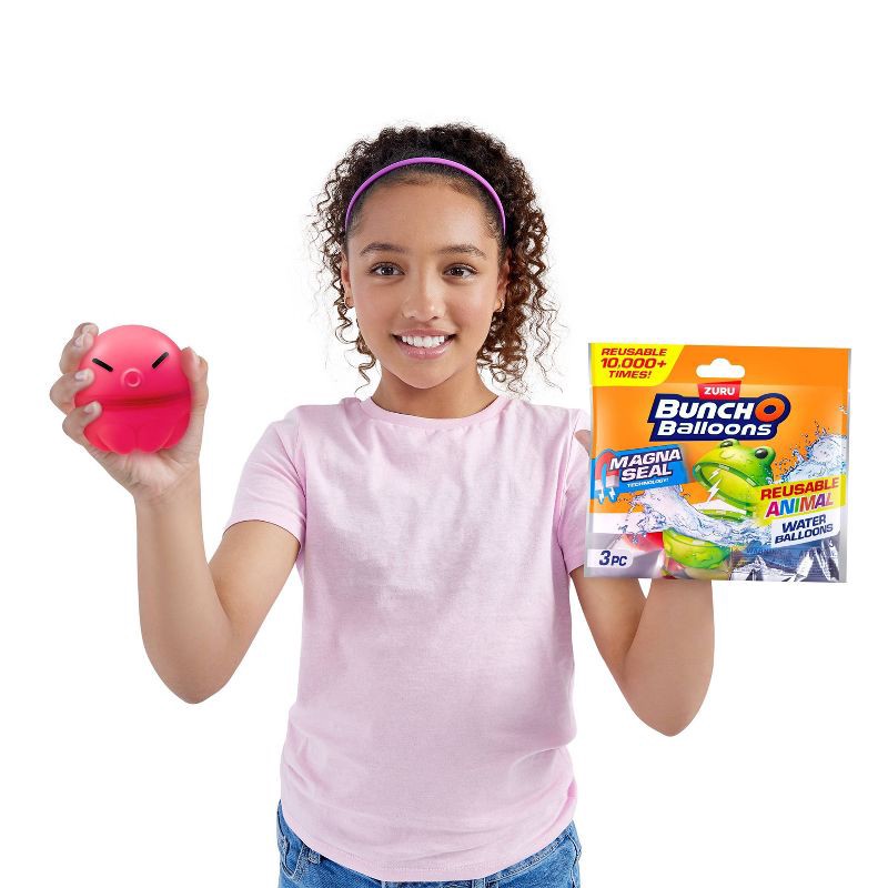 slide 6 of 8, Bunch O Balloons Reusable Water Balloons Animals - 3pk: Silicone Pool Toys for Kids, 3 ct