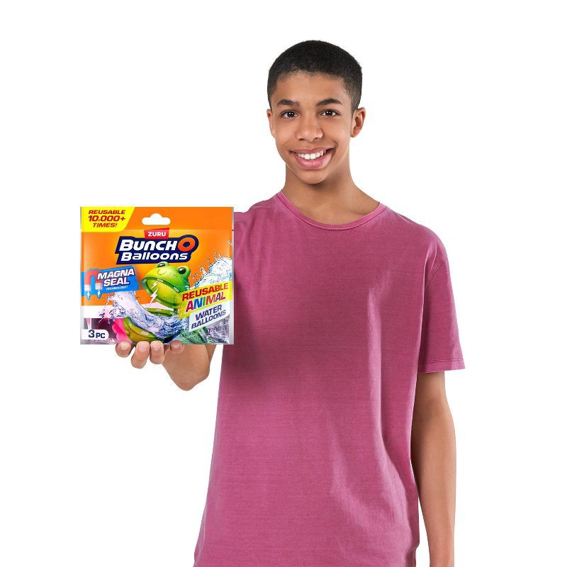 slide 7 of 8, Bunch O Balloons Reusable Water Balloons Animals - 3pk: Silicone Pool Toys for Kids, 3 ct