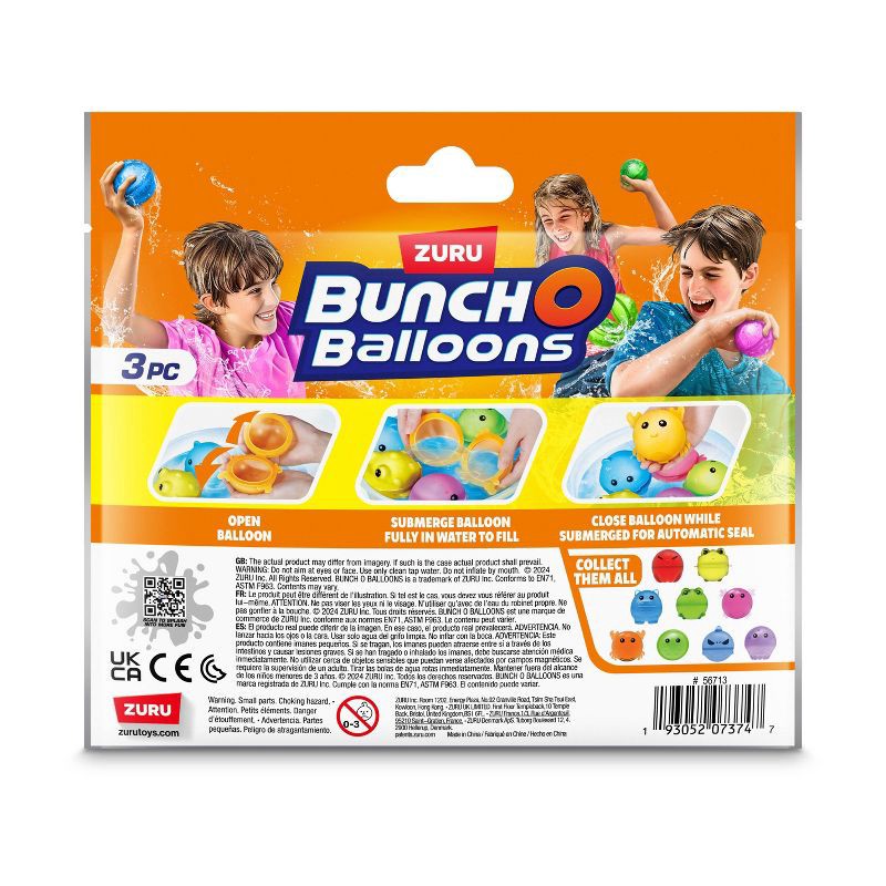 slide 8 of 8, Bunch O Balloons Reusable Water Balloons Animals - 3pk: Silicone Pool Toys for Kids, 3 ct