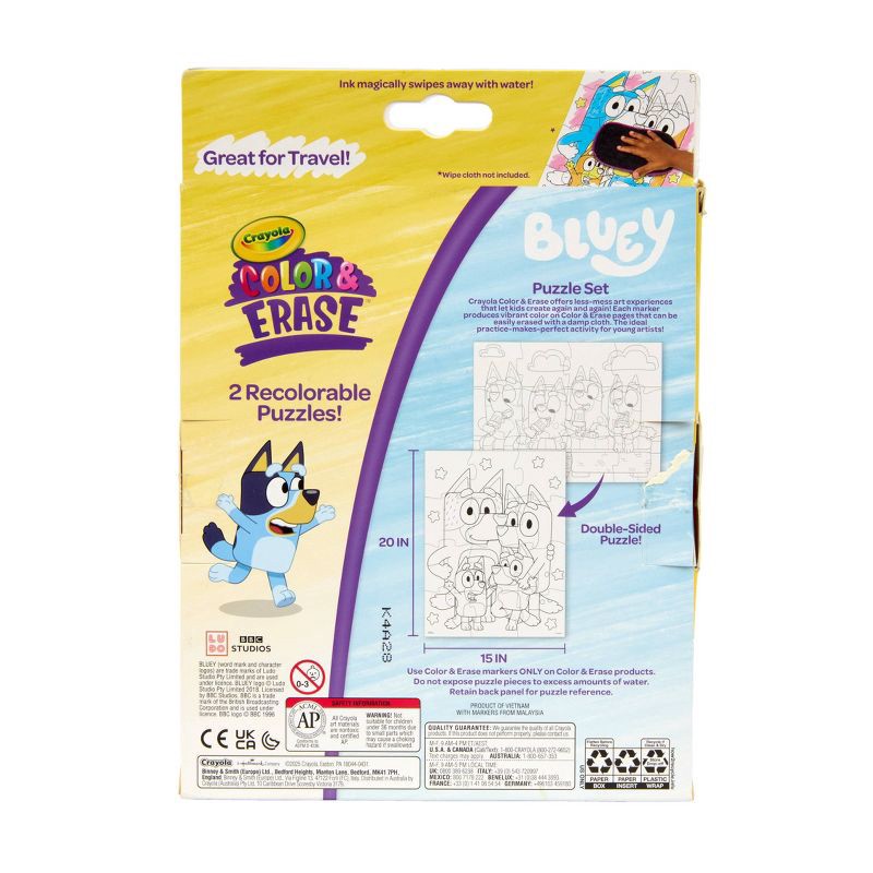 slide 5 of 5, Crayola Color and Erase Puzzle Set Bluey 2ct, 2 ct
