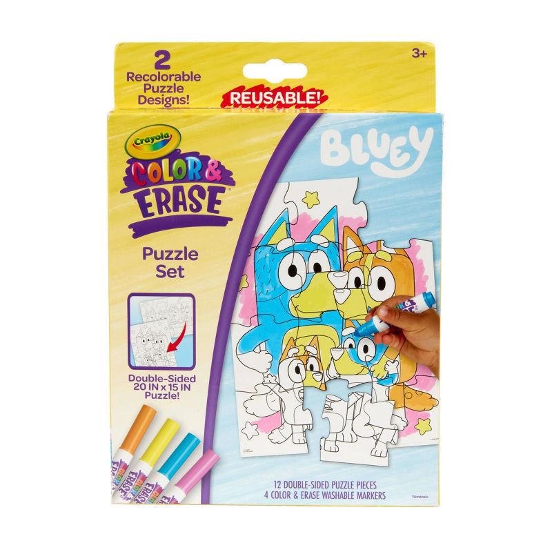 slide 1 of 5, Crayola Color and Erase Puzzle Set Bluey 2ct, 2 ct