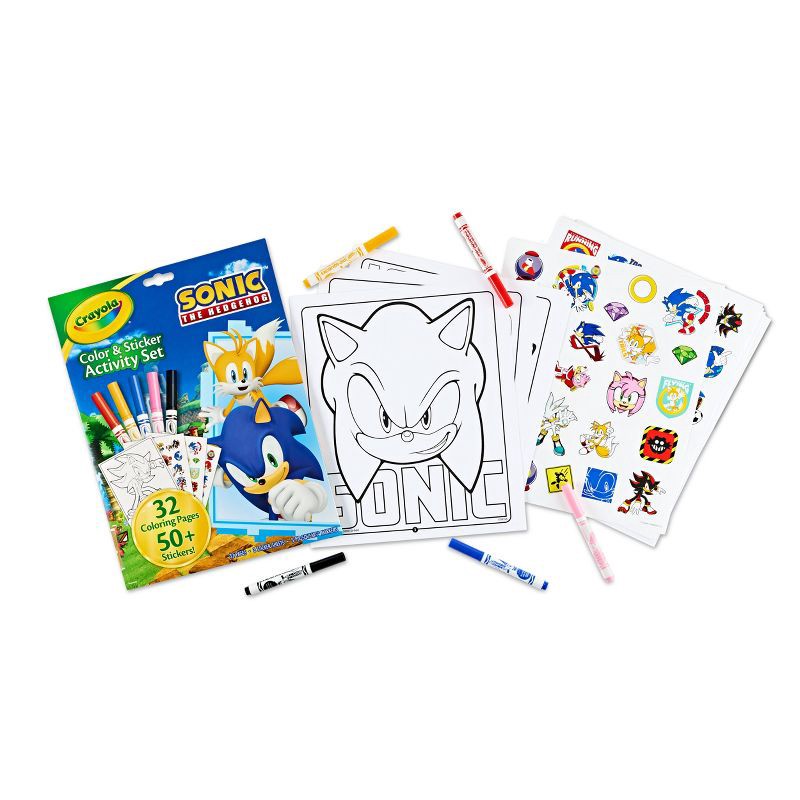 slide 2 of 5, Crayola Color and Sticker Activity Foldalope Sonic, 1 ct