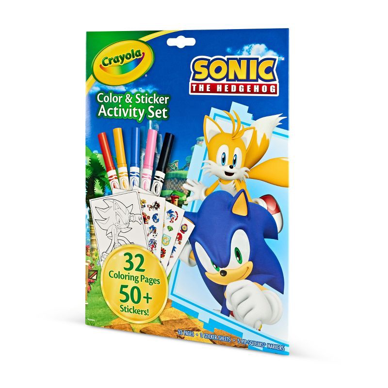 slide 3 of 5, Crayola Color and Sticker Activity Foldalope Sonic, 1 ct