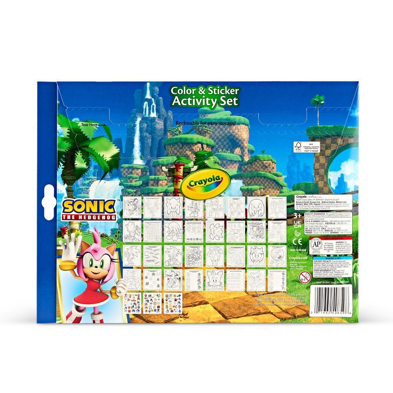 slide 4 of 5, Crayola Color and Sticker Activity Foldalope Sonic, 1 ct