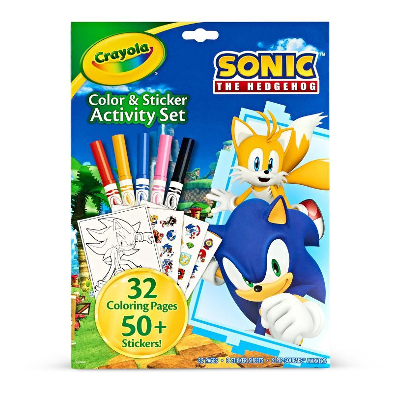 slide 1 of 5, Crayola Color and Sticker Activity Foldalope Sonic, 1 ct