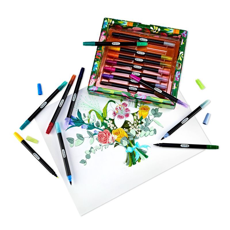 slide 4 of 6, Crayola 16pk 32ct Brush and Detail Dual Tip Markers, 16 ct, 32 ct