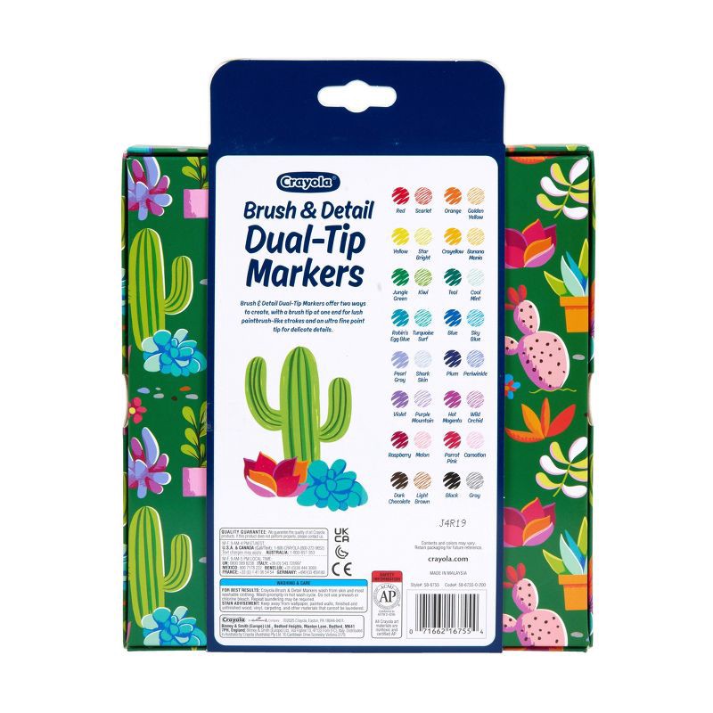 slide 6 of 6, Crayola 16pk 32ct Brush and Detail Dual Tip Markers, 16 ct, 32 ct
