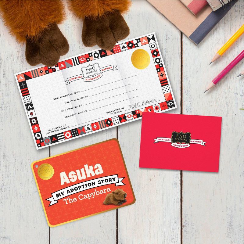 slide 3 of 8, FAO Schwarz 15” Adopt-A-Pets Plush Capybara, 1 ct