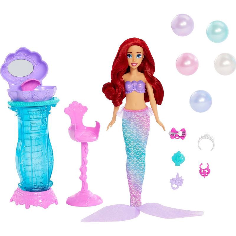 slide 6 of 6, Disney Princess Ariel Vanity Pop Mermaid 11.8" Fashion Doll and Vanity with 5 Pop-Up Surprises, 1 ct