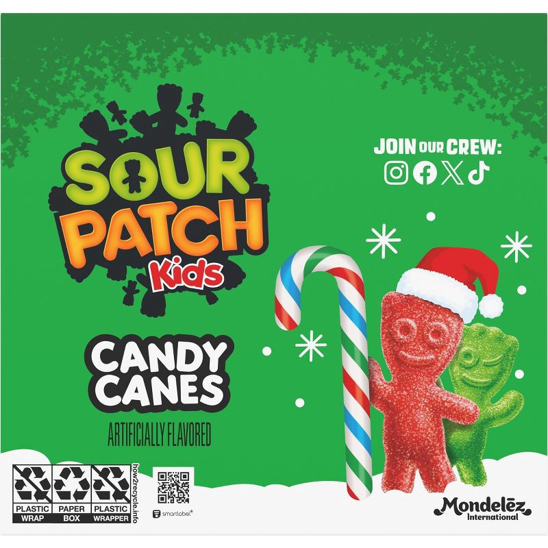 slide 2 of 14, SOUR PATCH KIDS Christmas Candy Cane - 5.29oz, 5.29 oz