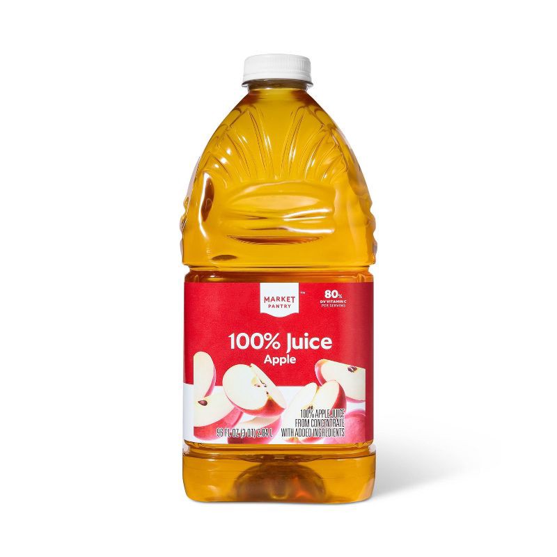 slide 1 of 3, 100% Apple Juice from Concentrate - 96 fl oz Bottle Market Pantry™, 96 fl oz
