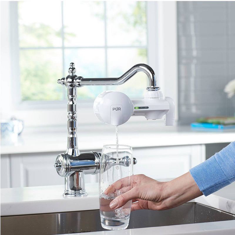slide 14 of 18, PUR Faucet Mount Water Filtration System, Powerful Filtration with Lead Reduction, Horizontal, White, PFM150W: Sink Water Filter, Kitchen Appliances, 1 ct