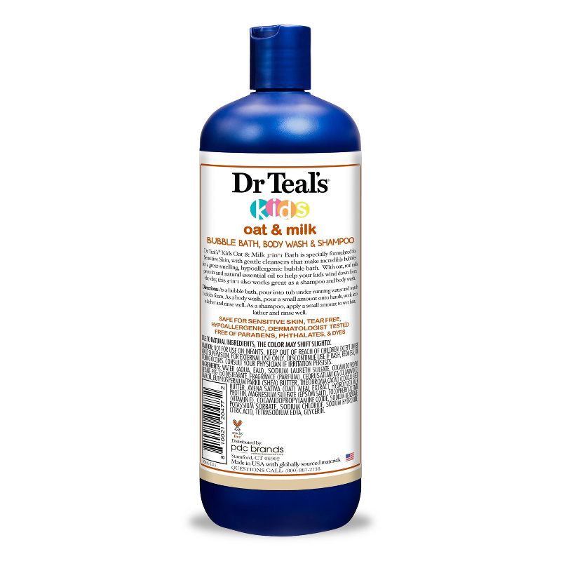 slide 2 of 6, Dr Teal's Kids' 3-in-1 Bubble Bath Body Wash & Shampoo - Oat & Milk - 20 fl oz, 20 fl oz