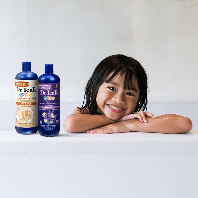 slide 6 of 6, Dr Teal's Kids' 3-in-1 Bubble Bath Body Wash & Shampoo - Oat & Milk - 20 fl oz, 20 fl oz