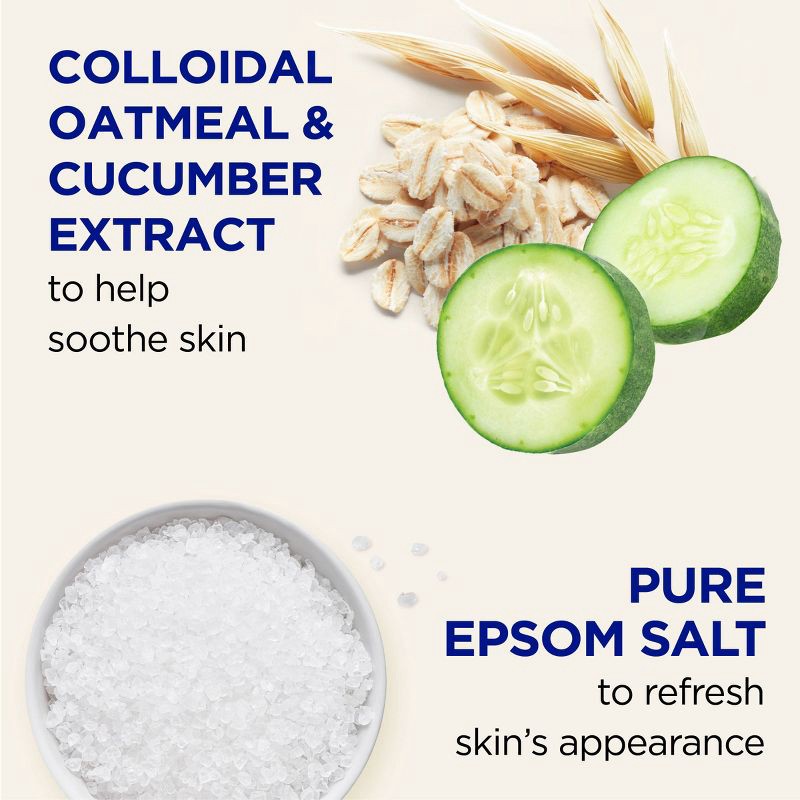 slide 6 of 8, Dr Teal's Foaming Bath with Pure Epsom Salt, Sensitive Skin with Colloidal Oatmeal & Cucumber Extract - 34 fl oz, 34 fl oz