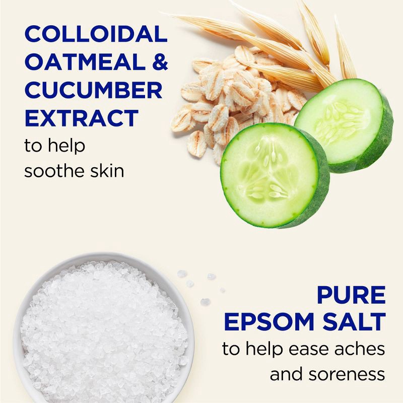 slide 5 of 7, Dr Teal's Epsom Salt Magnesium Soak Sensitive Skin with Colloidal Oatmeal & Cucumber Extract - 3lbs, 3 lb