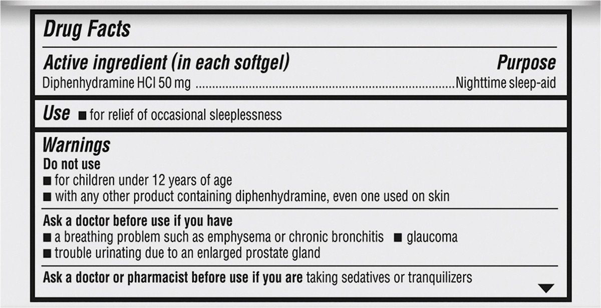 slide 7 of 7, Unisom SleepGels SoftGels (32 Ct), Sleep-Aid, Diphenhydramine HCI, 32 ct