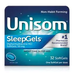 Unisom SleepGels SoftGels (32 Ct), Sleep-Aid, Diphenhydramine HCI