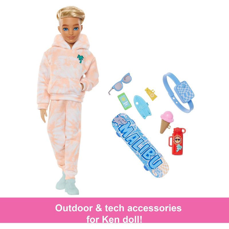 slide 3 of 6, Barbie Dream Besties Ken 11" Fashion Doll with 9 Summer and Skateboard Themed Accessories, 1 ct