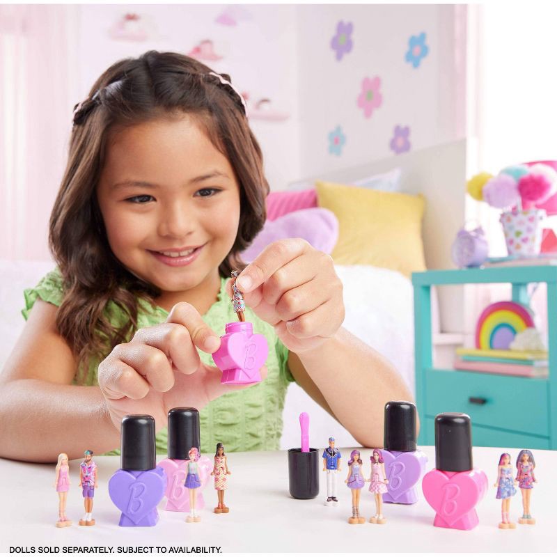 slide 2 of 6, Barbie Mini BarbieLand Fashionista 1.5" Dolls in "Nail Polish" Container, Surprise Reveal, 1 ct