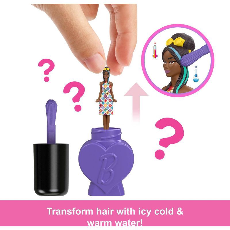 slide 3 of 6, Barbie Mini BarbieLand Fashionista 1.5" Dolls in "Nail Polish" Container, Surprise Reveal, 1 ct