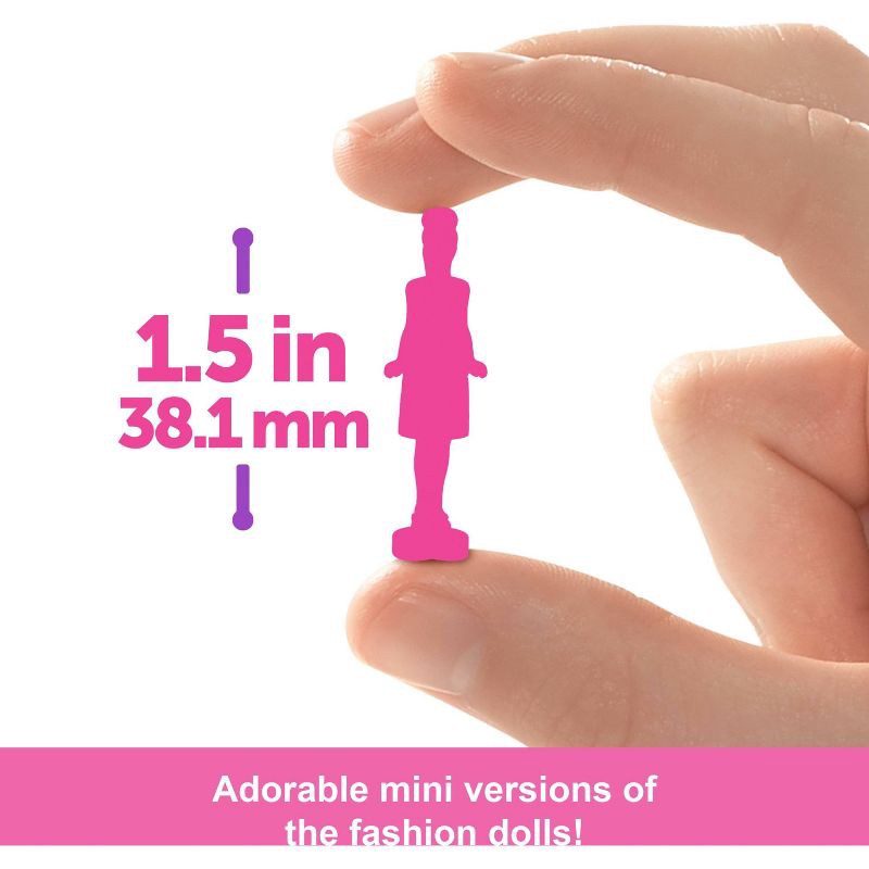 slide 4 of 6, Barbie Mini BarbieLand Fashionista 1.5" Dolls in "Nail Polish" Container, Surprise Reveal, 1 ct