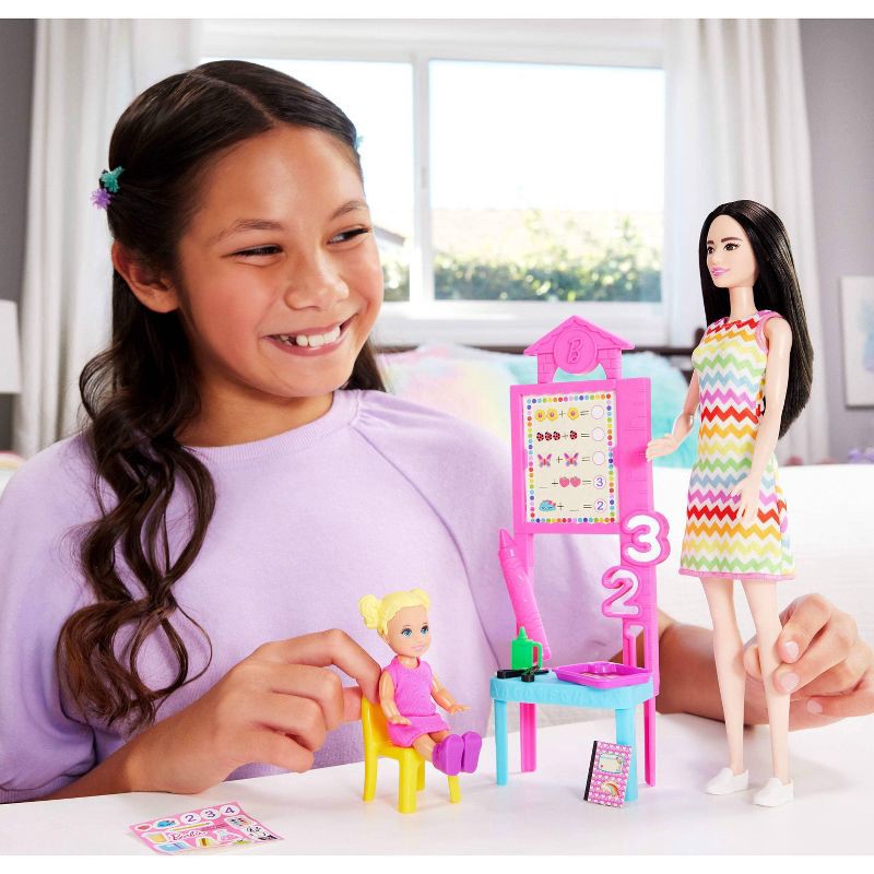 slide 2 of 6, Barbie Teacher with Blonde 11" Fashion Doll, 1 Toddler Doll and Teaching Accessories, 1 ct