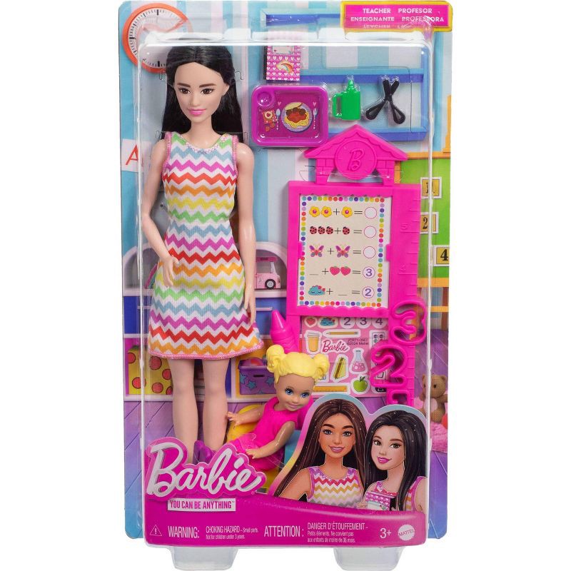 slide 6 of 6, Barbie Teacher with Blonde 11" Fashion Doll, 1 Toddler Doll and Teaching Accessories, 1 ct