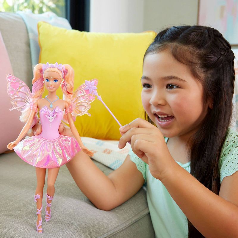 slide 2 of 6, Barbie Fantasy Fairy 11" Doll with Color Change Wings and Outfit, 1 ct