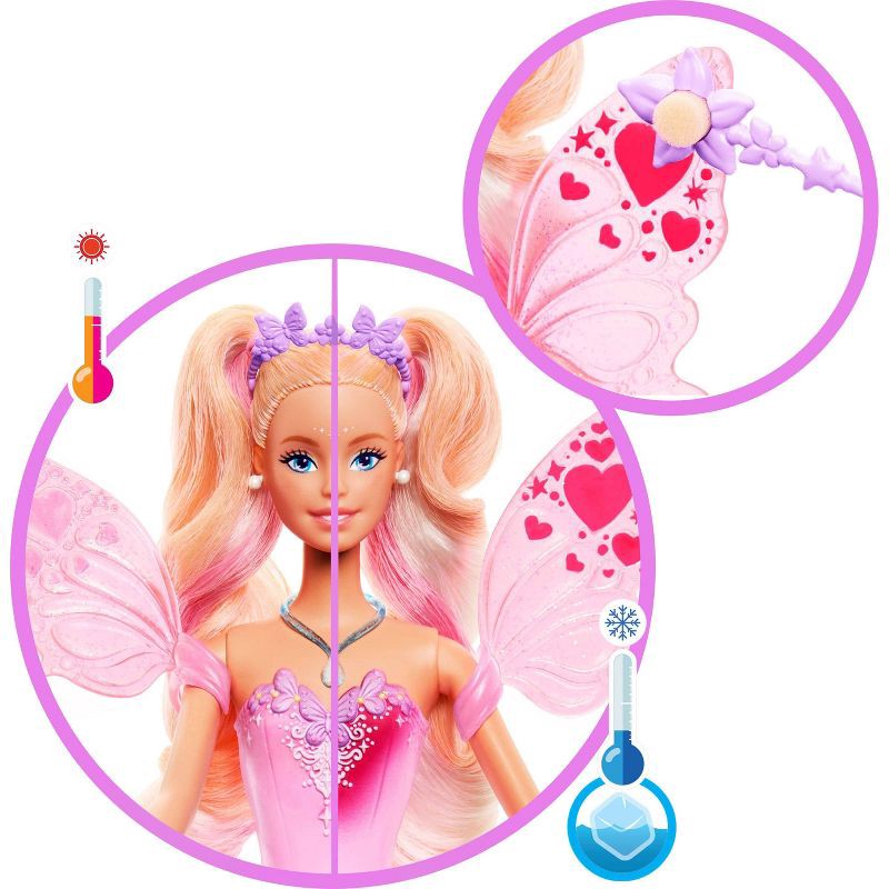 slide 3 of 6, Barbie Fantasy Fairy 11" Doll with Color Change Wings and Outfit, 1 ct