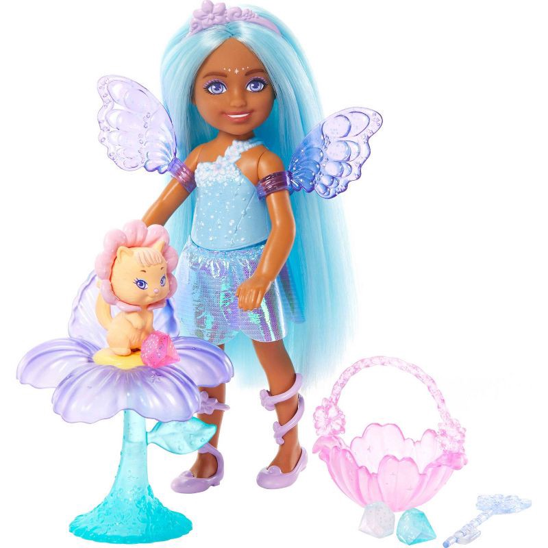 slide 4 of 6, Barbie Chelsea 5.5" Doll & Accessories Set, Small Fairy Doll with Wings and Pet, 1 ct